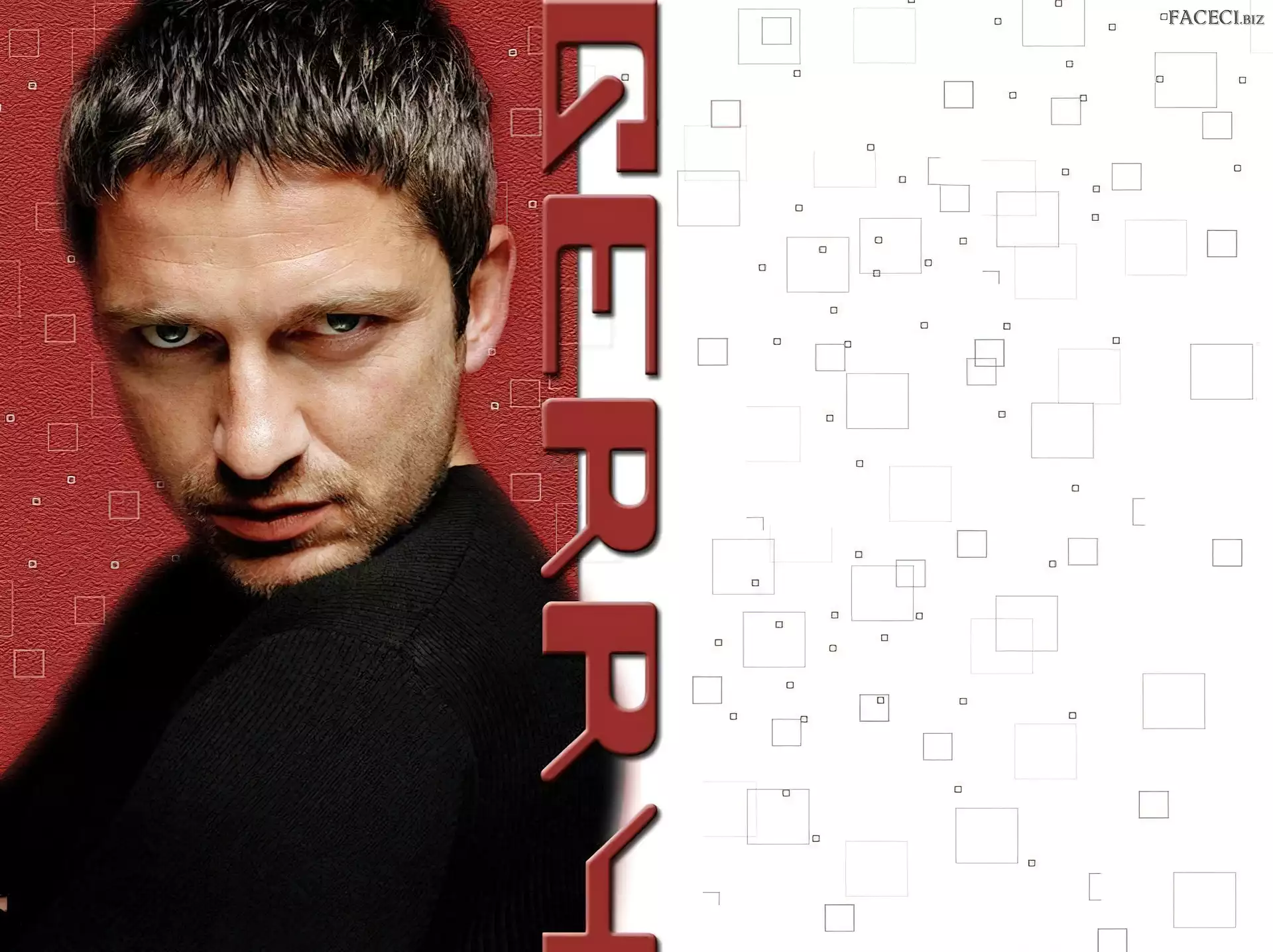 czarna koszulka, Gerard Butler, jasne włosy